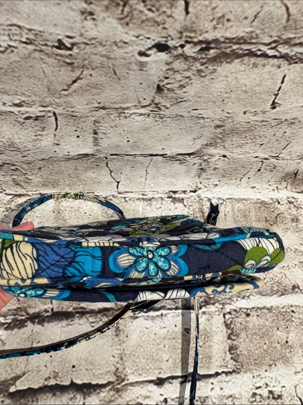 Vera Bradley Navy Floral Quilted Crossbody with Teal & Cream Accents - Picture 9 of 9